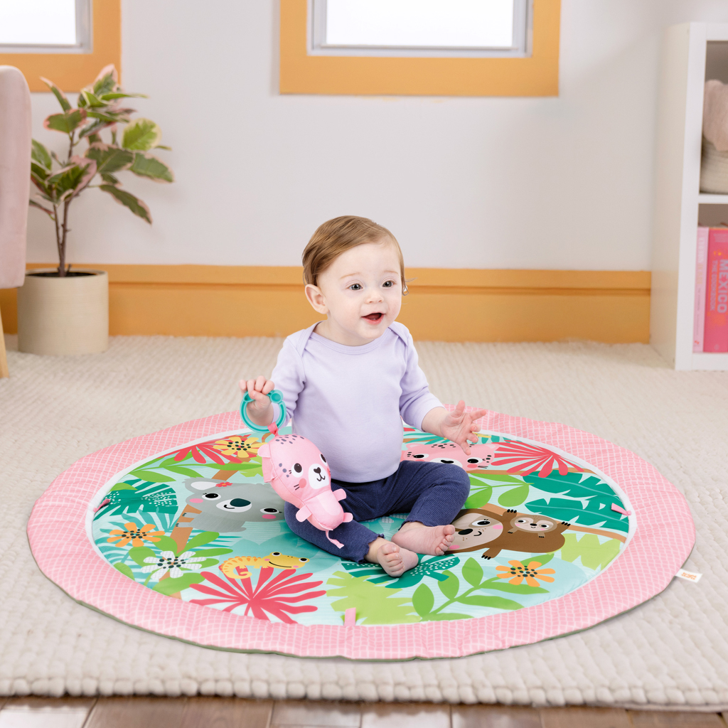 BRIGHT STARTS Deka na hranie pre rozvoj motoriky a zmyslov POP 'N Wiggle Rosy Rainforest™, 0m+