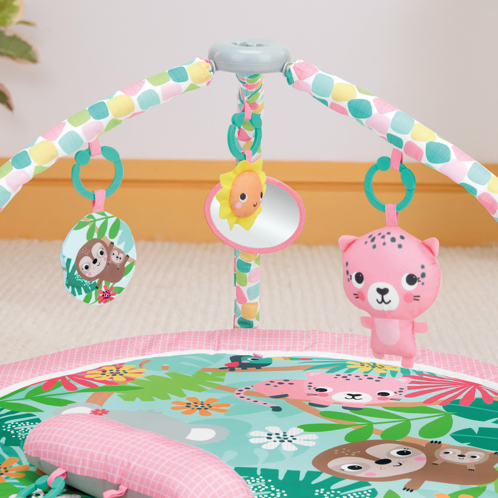 BRIGHT STARTS Deka na hranie pre rozvoj motoriky a zmyslov POP 'N Wiggle Rosy Rainforest™, 0m+