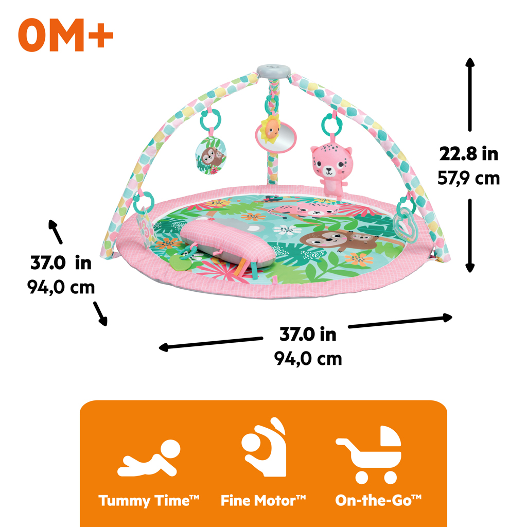 BRIGHT STARTS Deka na hranie pre rozvoj motoriky a zmyslov POP 'N Wiggle Rosy Rainforest™, 0m+