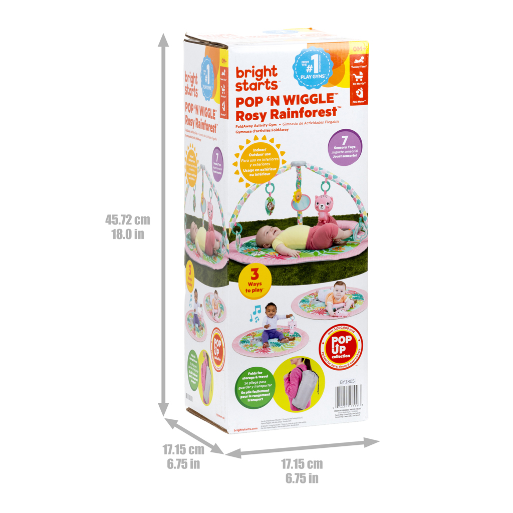 BRIGHT STARTS Deka na hranie pre rozvoj motoriky a zmyslov POP 'N Wiggle Rosy Rainforest™, 0m+