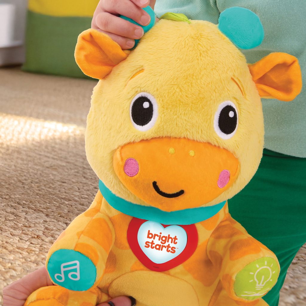 BRIGHT STARTS Hračka interaktívna vzdelávacia Chat &amp; Cuddle Giraffe™, 6m+