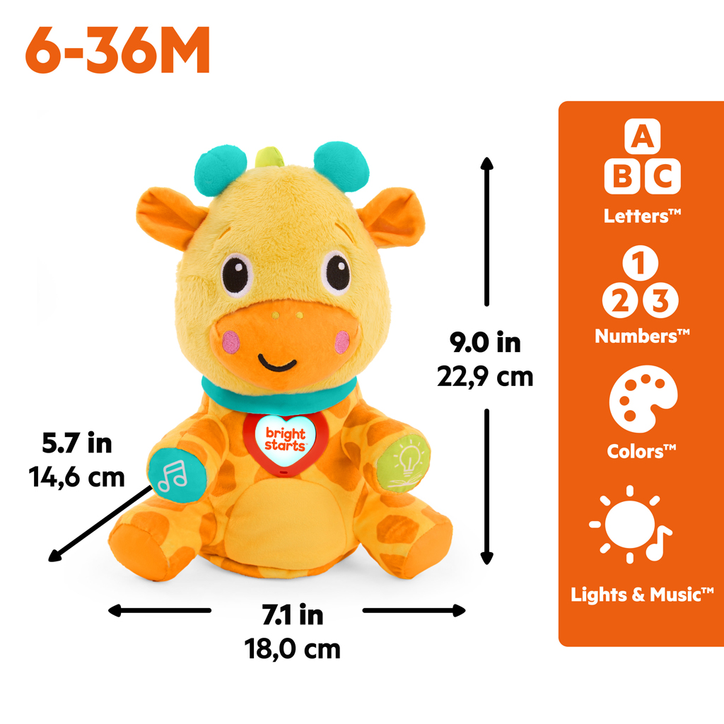 BRIGHT STARTS Hračka interaktívna vzdelávacia Chat &amp; Cuddle Giraffe™, 6m+