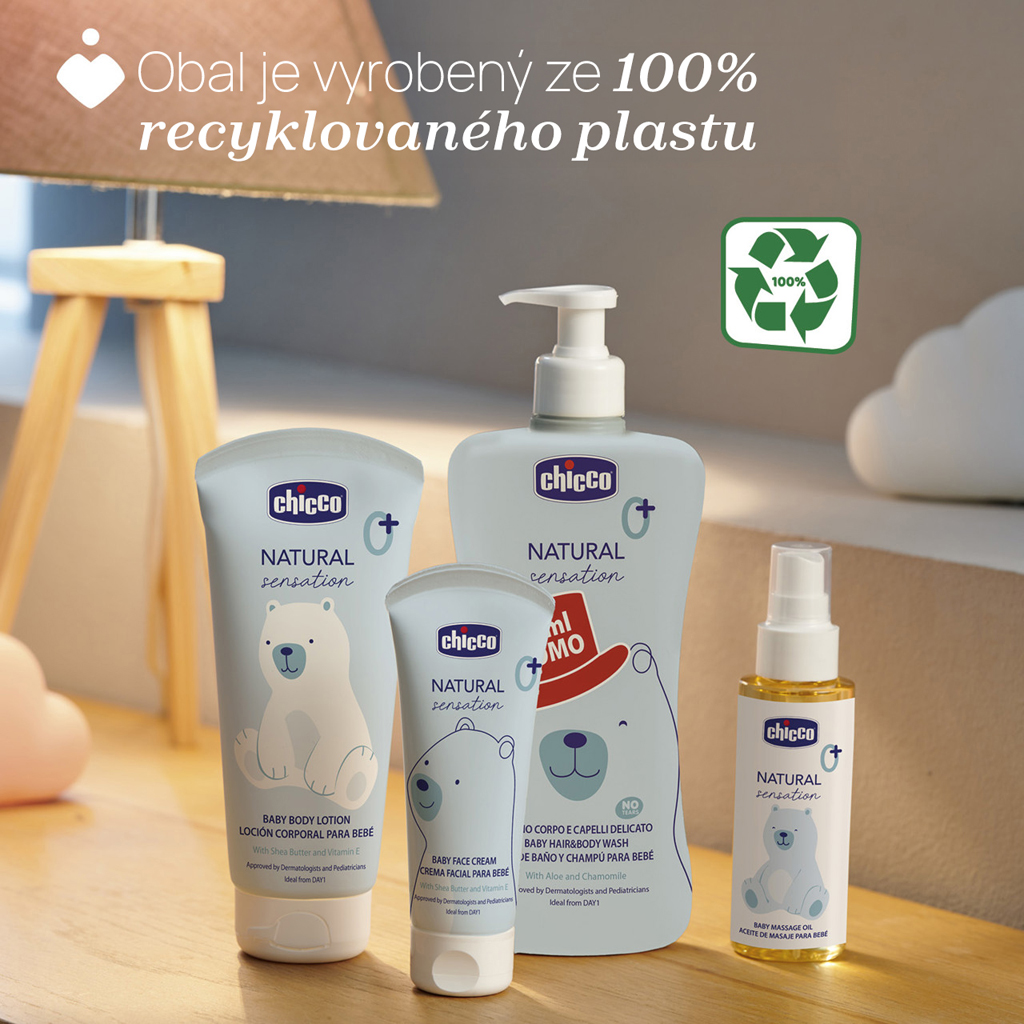 CHICCO Sprchový gél 2v1 na telo a vlasy s aloe a kamilkou Natural Sensation 750 ml, 0 m+