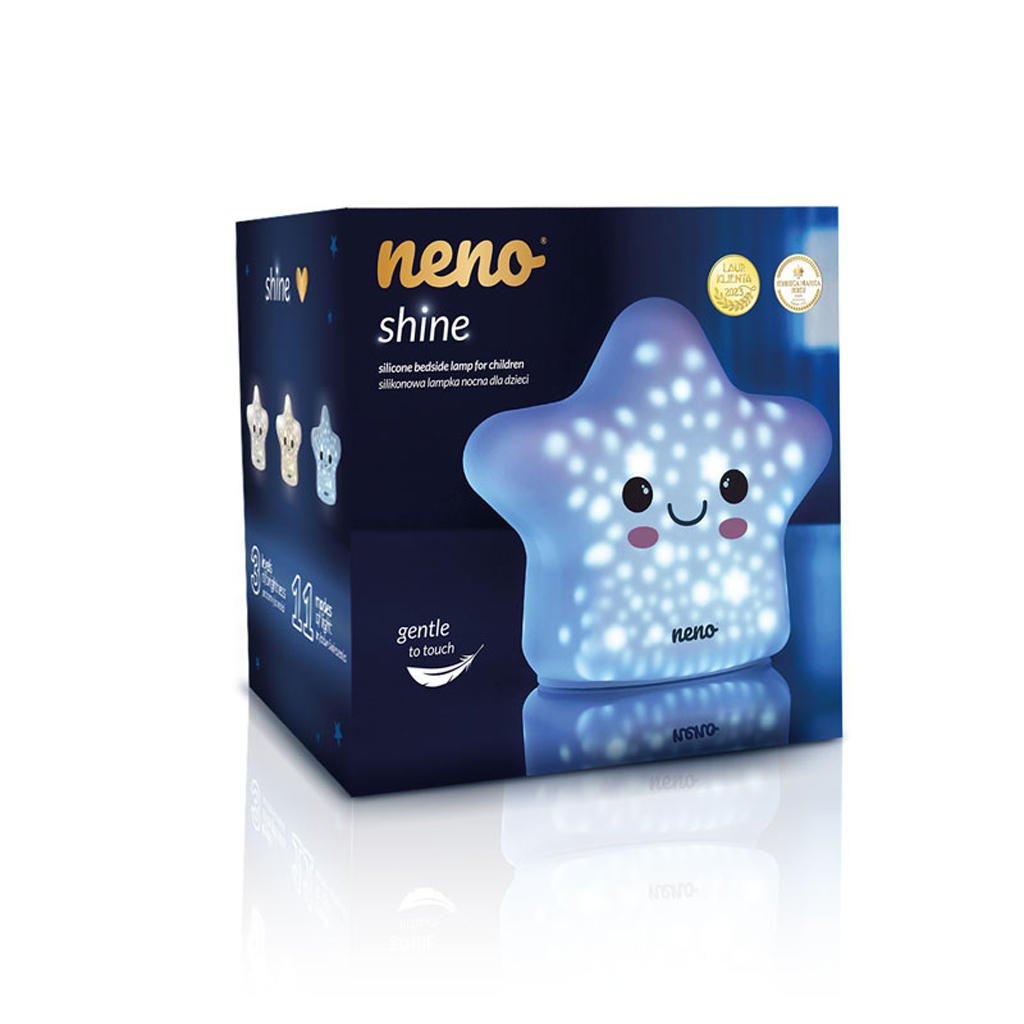 NENO Lampička nočná Shine silikónová detská, 3 úrovne jasu, 11 režimov svietenia, USB-C