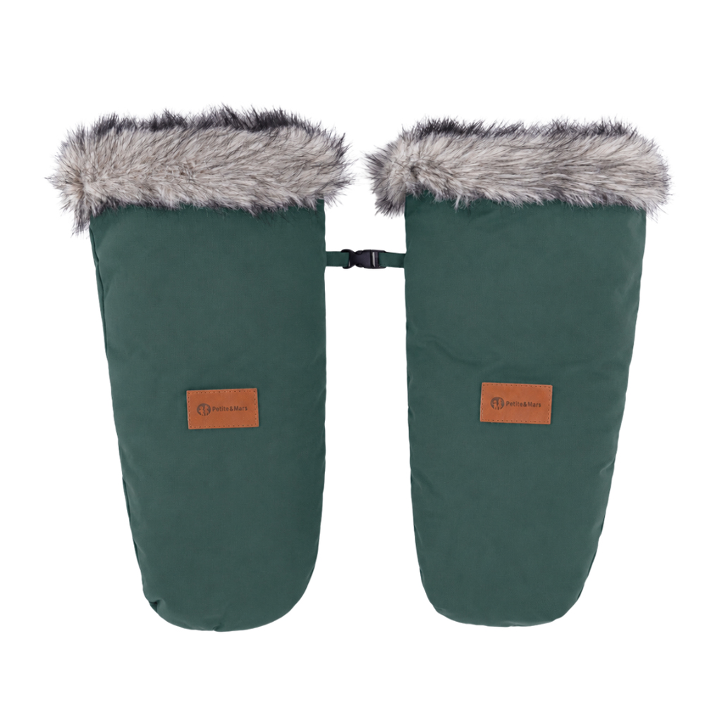 PETITE&amp;MARS Set zimný fusak Arctic 4v1 + rukavice na kočík Fjora Khaki