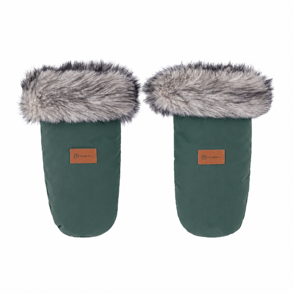 PETITE&amp;MARS Set zimný fusak Comfy 4v1 + rukavice na kočík Fjora Veritable Khaki
