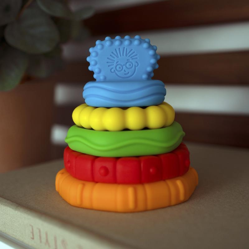 BABY EINSTEIN Hryzačka stohovacia 2v1 Stack&amp;Teethe™ 0m+