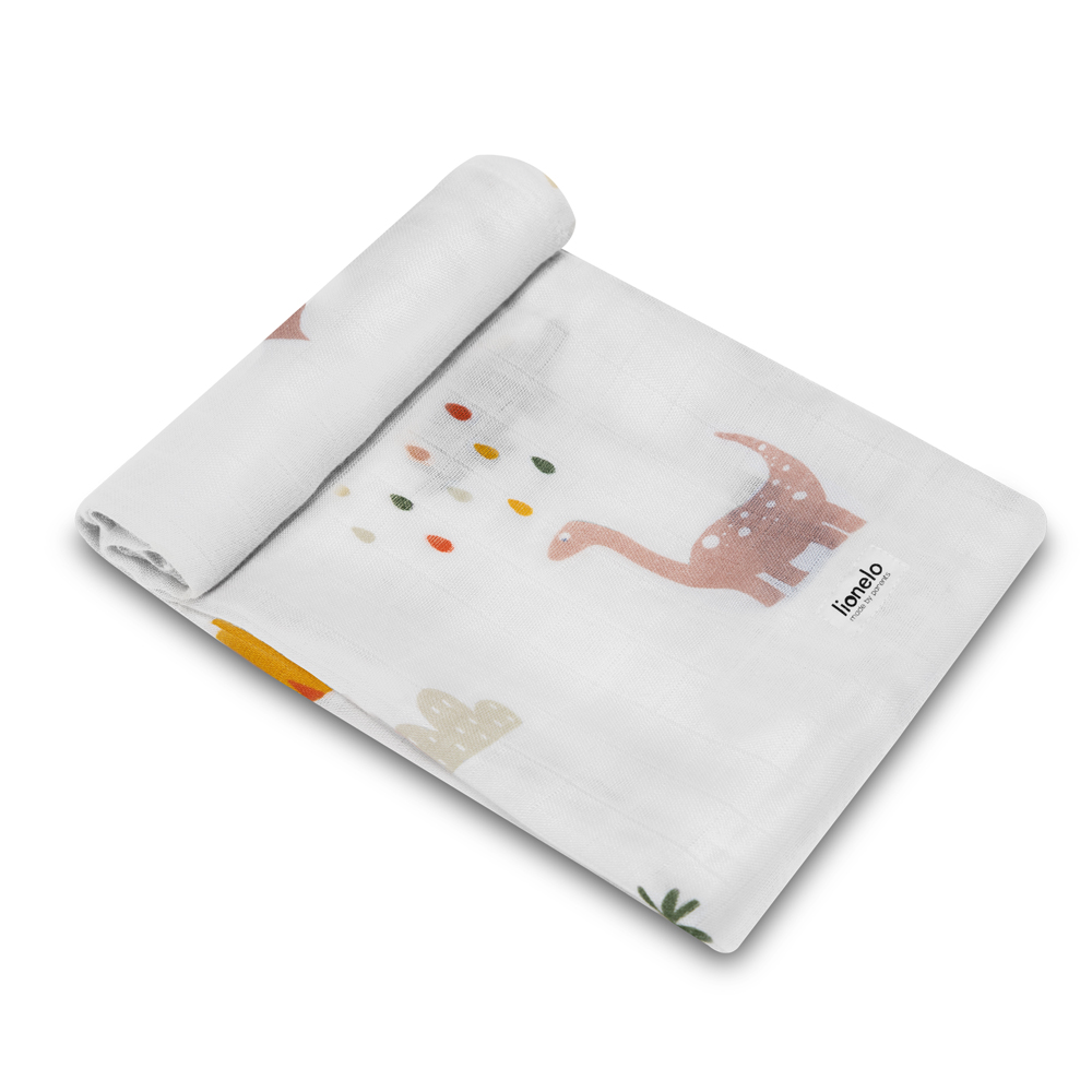 LIONELO Bambusové plienky Bamboo Set Dino, 3 ks