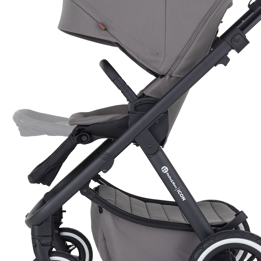 PETITE&amp;MARS Kočík kombinovaný ICON 2v1 Dove Grey LITE AIR + Core Pro i-Size Black Grey + Báza