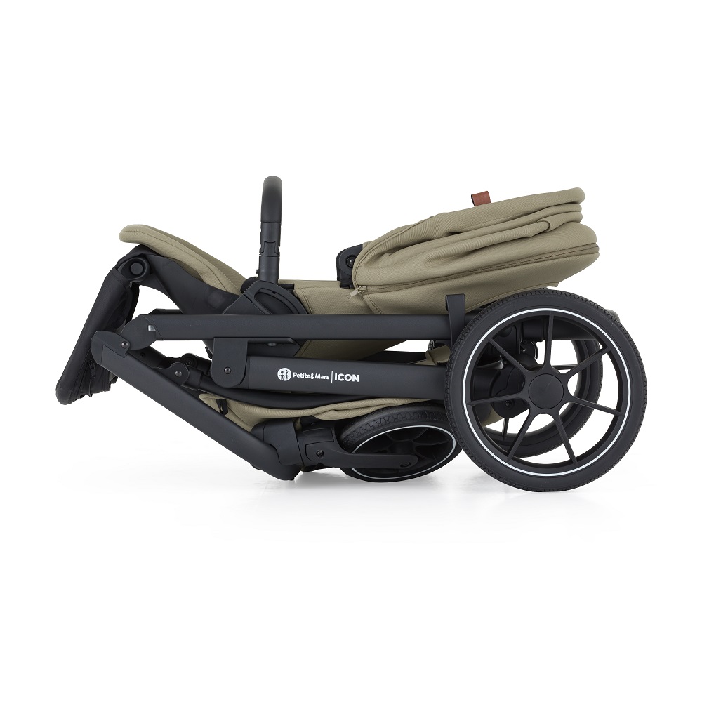 PETITE&amp;MARS Kočík kombinovaný ICON 2v1 Mossy Green LITE RWS + Core Pro i-Size Black Grey + Báza