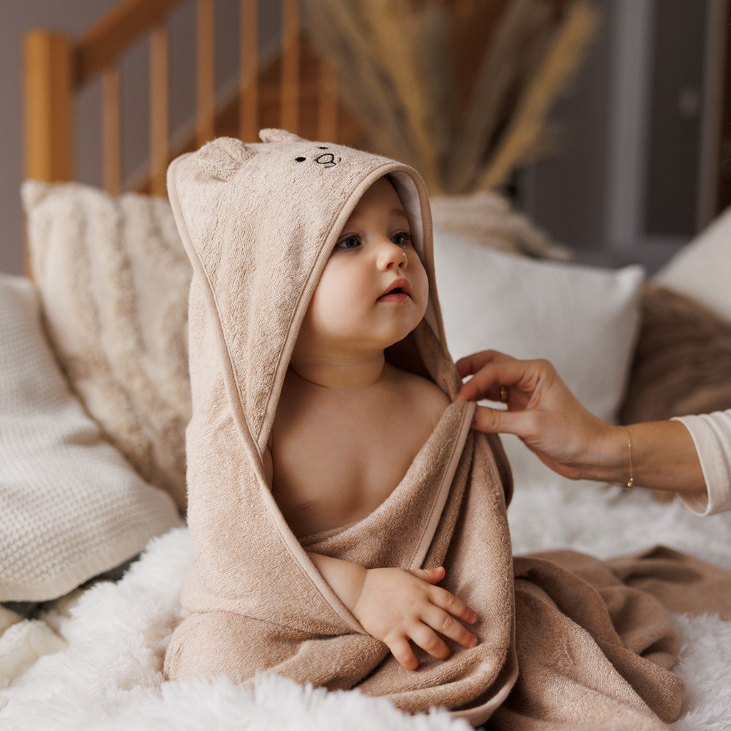 BABYONO Osuška bambusová Super Soft Dark Beige 100x100cm
