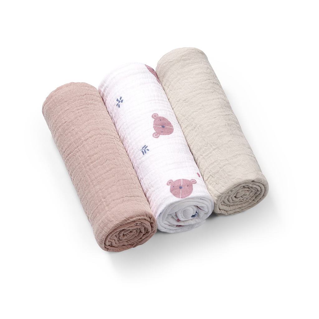 BABYONO Plienky mušelínové Super Soft 3 ks, Grey 70 x 70 cm