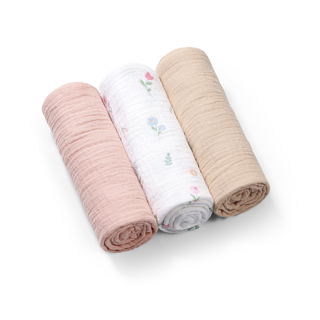 BABYONO Plienky mušelínové Super Soft 3 ks, Pink 70 x 70 cm
