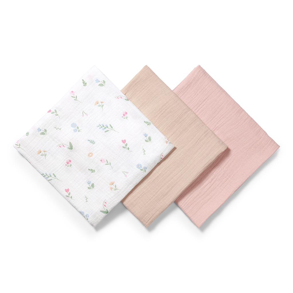 BABYONO Plienky mušelínové Super Soft 3 ks, Pink 70 x 70 cm