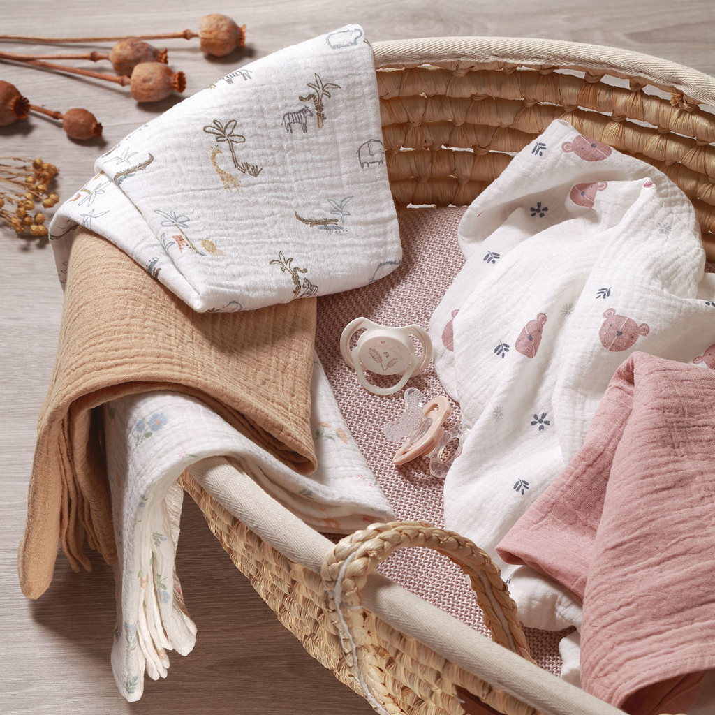 BABYONO Plienky mušelínové Super Soft 3 ks, Pink 70 x 70 cm