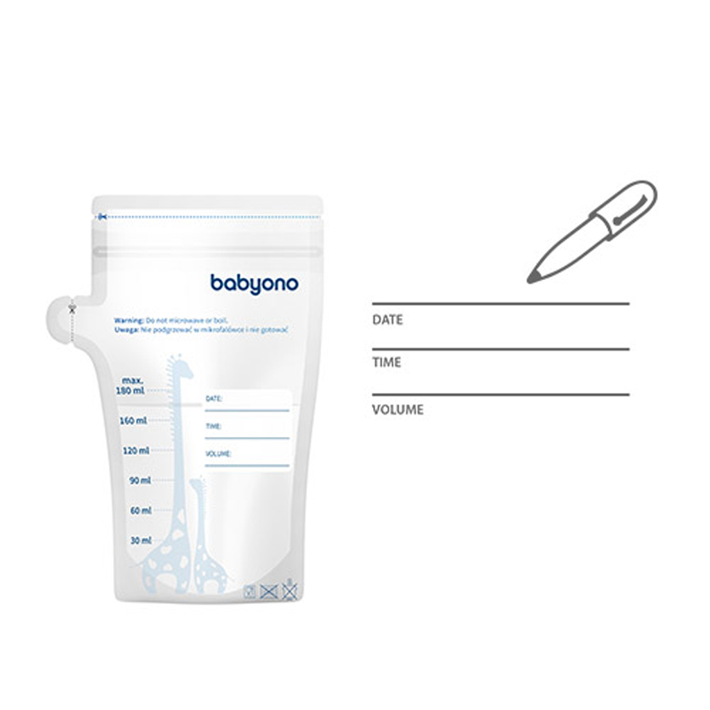 BABYONO Sáčky na materské mlieko 180ml, 30ks