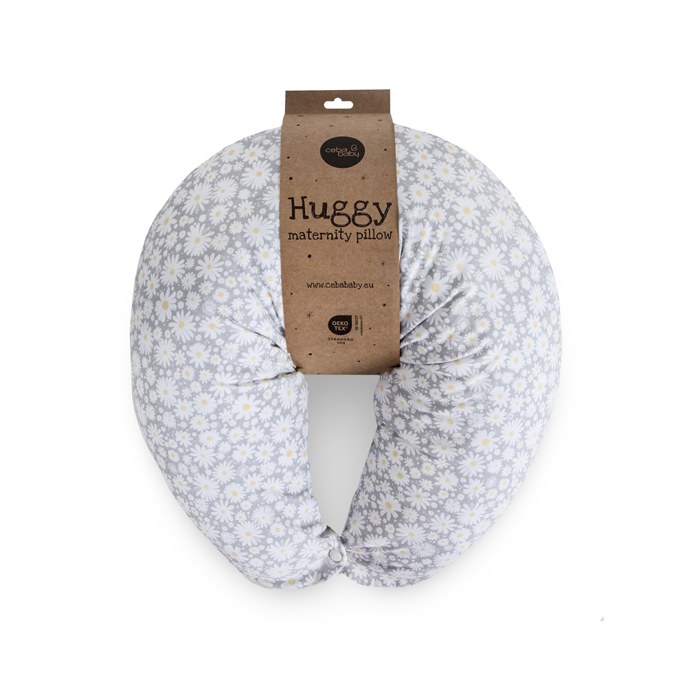CEBA BABY Vankúš na dojčenie Huggy Basic Žerzej Chamomile, 150x60x37cm