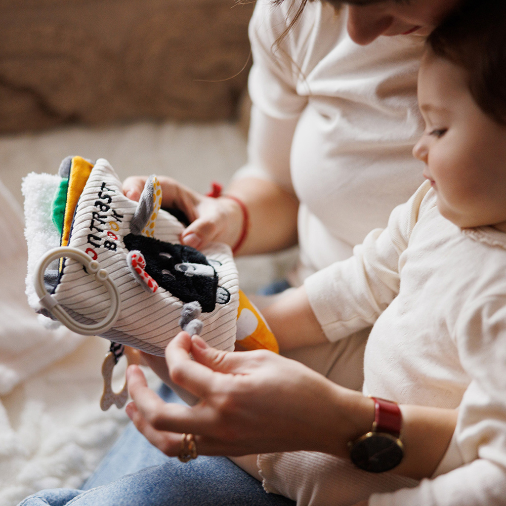 BABYONO Knižka senzorická kontrastná Mouse 0m+