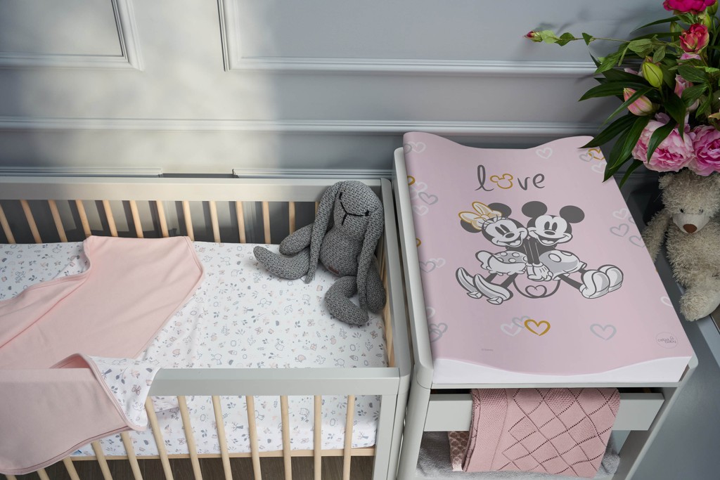 CEBA BABY Podložka prebaľovacia mäkká COSY (50x70) Disney Minnie&amp;Mickey Pink