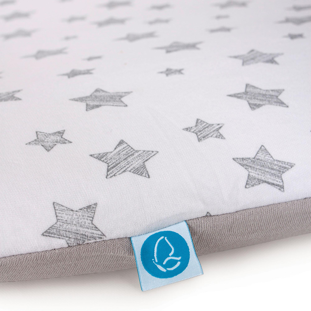 CEBA BABY Poťah na mäkkú prebaľovaciu podložku (50x70) 2 ks Grey Stars+Pink Stars