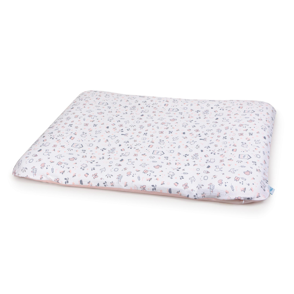 CEBA BABY Poťah na prebaľovaciu podložku mäkkú 2 ks Candy Pink, Bird World+Light grey, Bird World