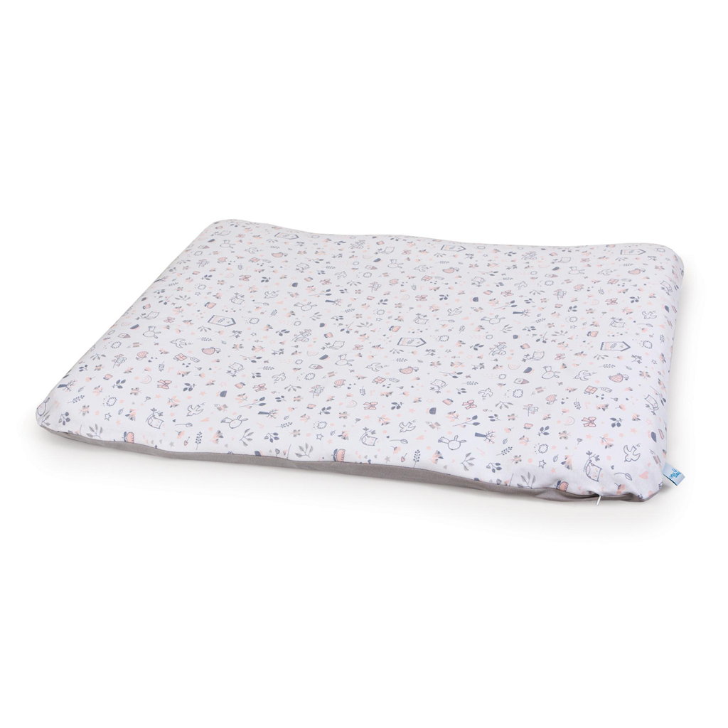 CEBA BABY Poťah na prebaľovaciu podložku mäkkú 2 ks Candy Pink, Bird World+Light grey, Bird World