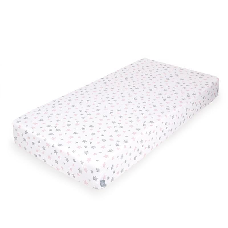 CEBA BABY Plachta Žerzej napínacia s gumou 120 x 60 Pink Stars