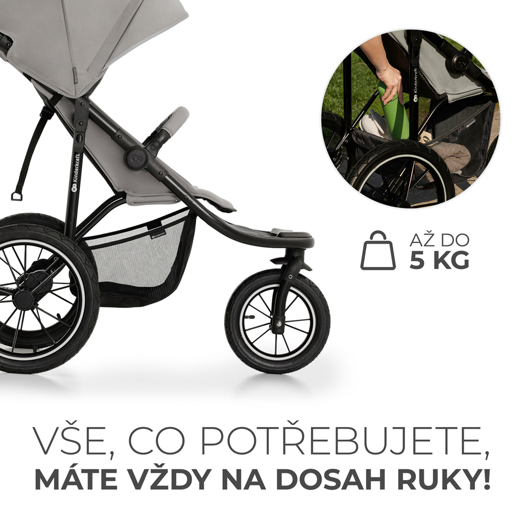 KINDERKRAFT Kočík športový Helsi 2 Grey
