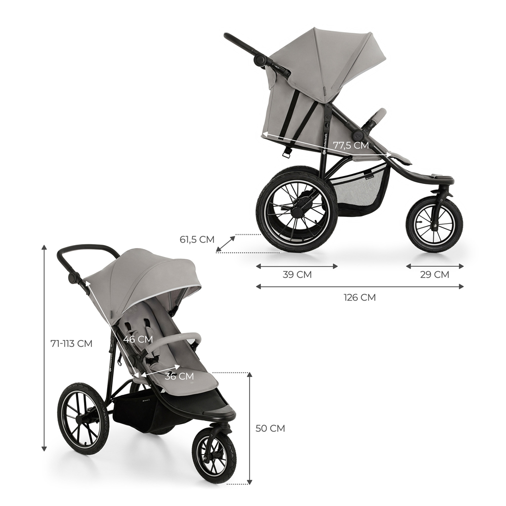 KINDERKRAFT Kočík športový Helsi 2 Grey