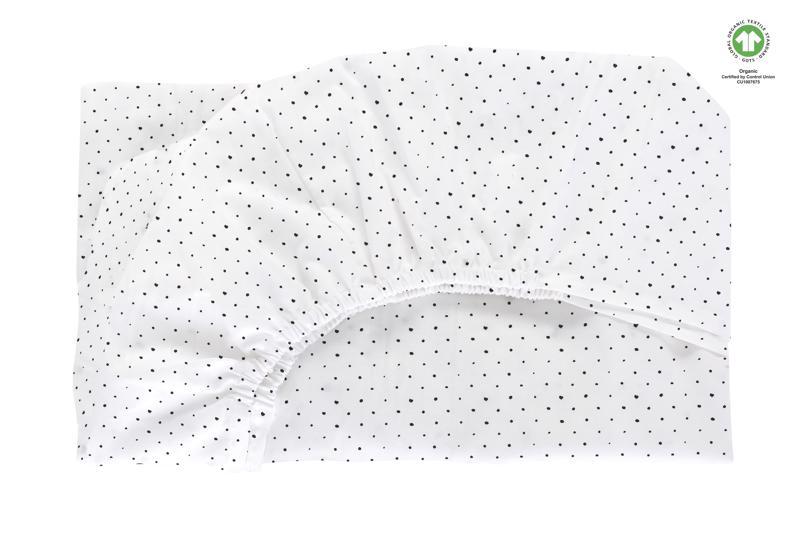 MOTHERHOOD Plachta napínacia s gumičkou BIO Black Dots 60x120 cm