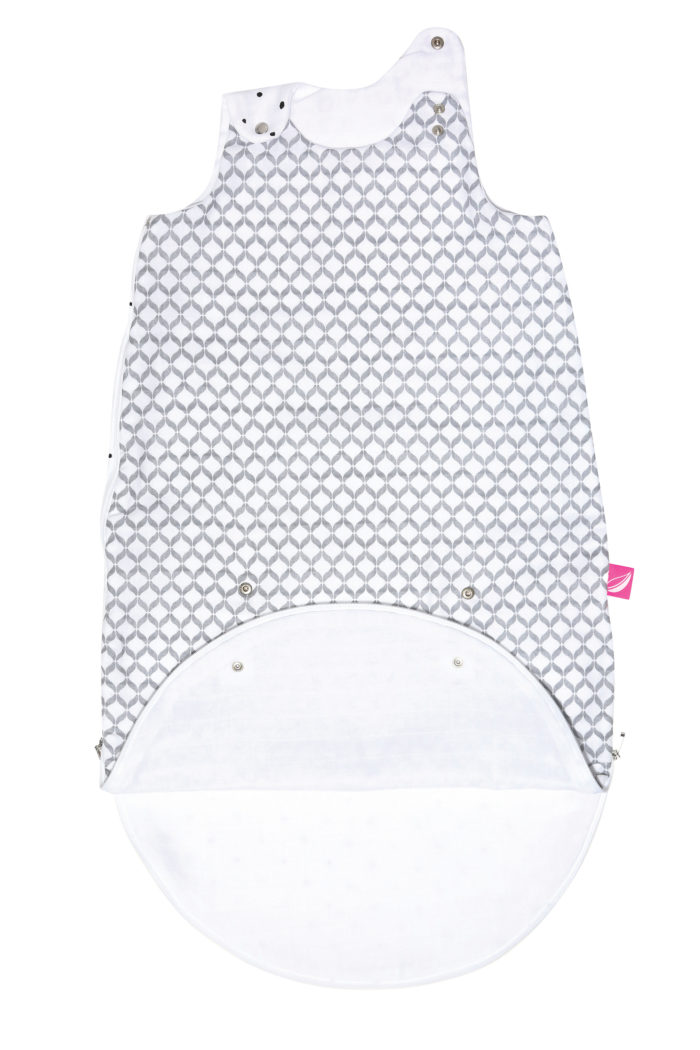 MOTHERHOOD Vak na spanie mušelínový 2v1 Zip a Round Grey Classics 3-18 m 0,5 tog