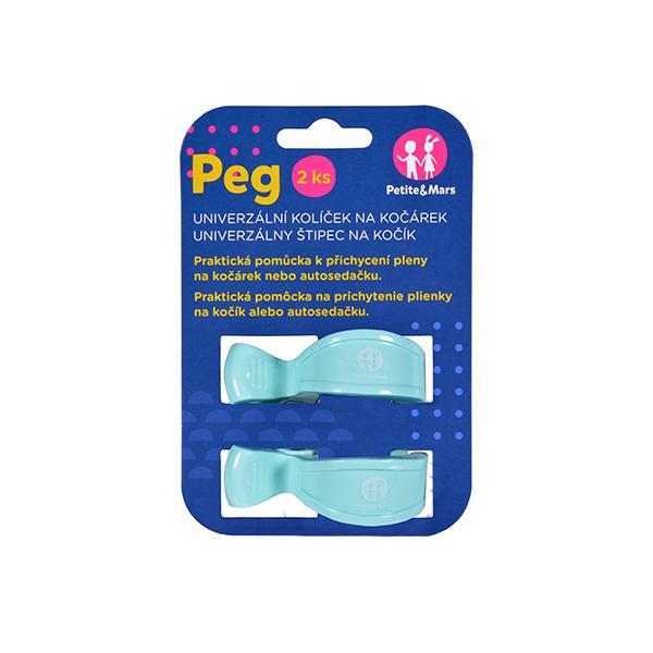 PETITE&amp;MARS Štipec Peg na kočík (2 ks) Mint