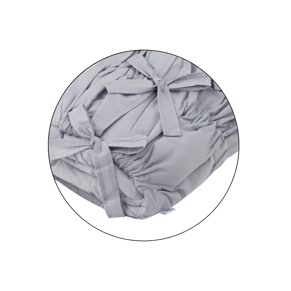 PETITE&amp;MARS Zavinovačka šnurovacia Nurse s pevnou kokosovou vložkou Light Grey 75x75 cm
