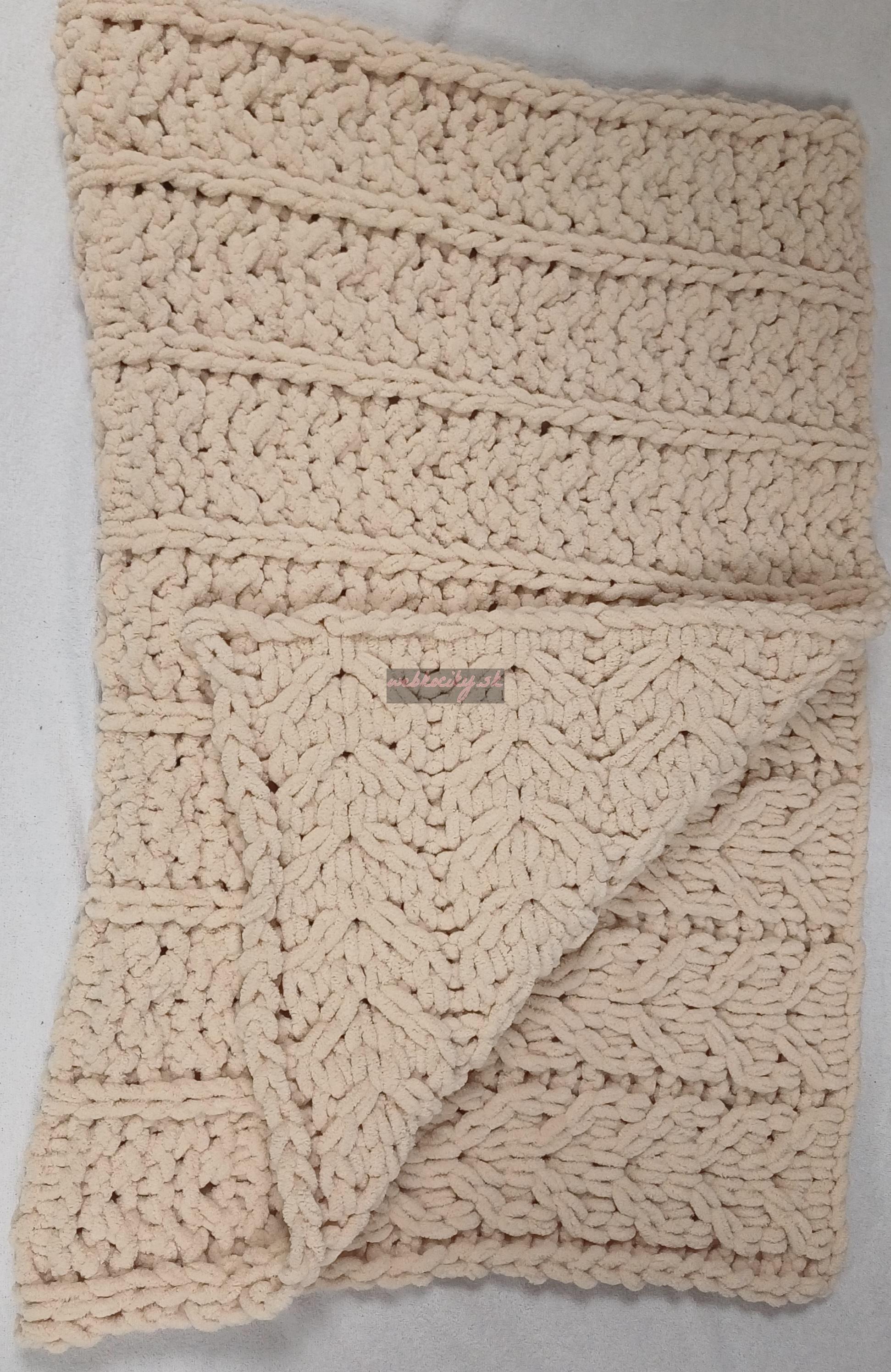Ručne pletená deka béžová