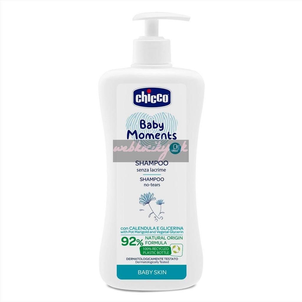 CHICCO Šampón na vlasy s dávkovačom Baby Moments 92 % prírodných zložiek 500 ml