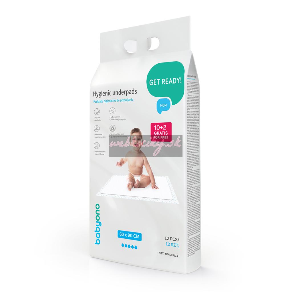 BABYONO Podložky prebaľovacie jednorázové 60x90 cm, 10 ks + 2 gratis