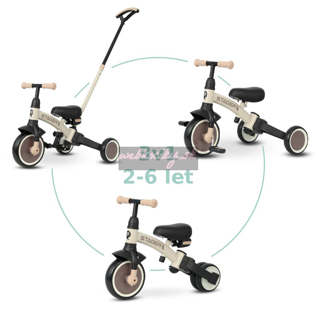 QPLAY Trojkolka Stager 3v1 Brown, 2-6 rokov