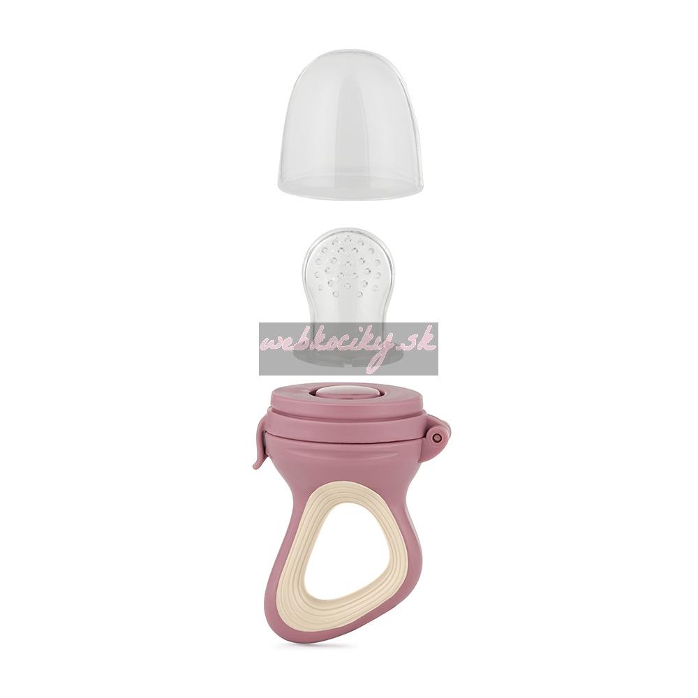 PETITE&MARS Cumlík silikónový na kŕmenie Fruzi Rose&Sand 6m+