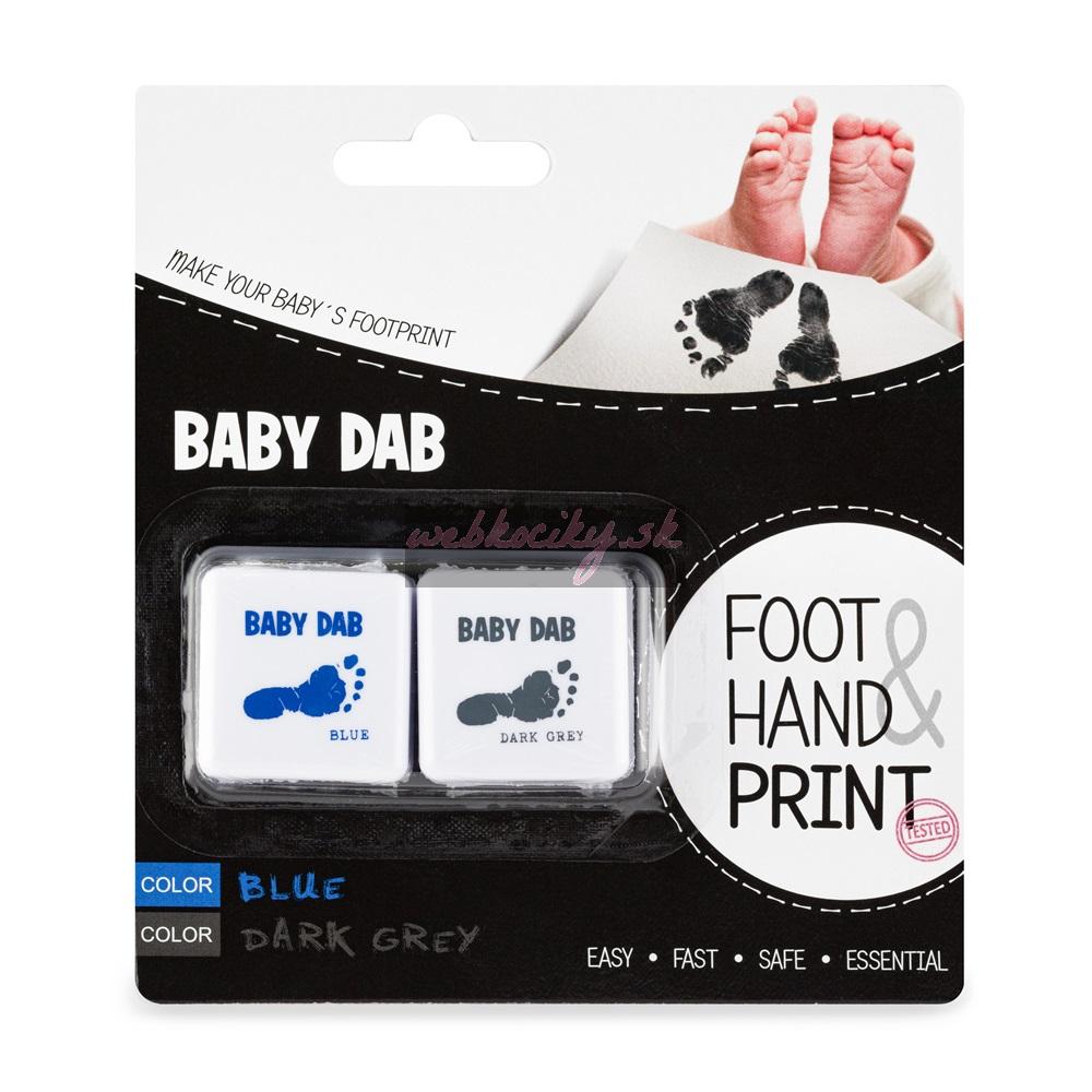 BABY DAB Farba na detské odtlačky 2 ks modrá, šedá