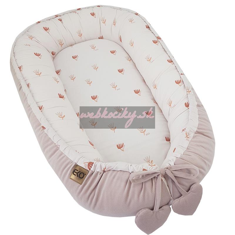 EKO Hniezdo pre bábätko bavlnené velvet Beige Meadow 90x60cm