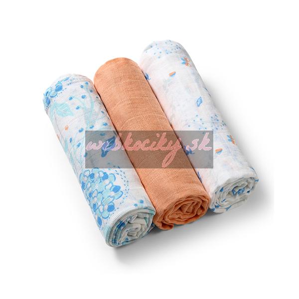 BABYONO Plienky mušelínové Super soft 3 ks - oranžová