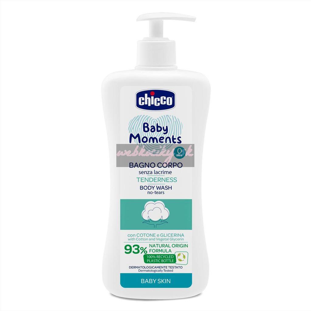 CHICCO Šampón na telo s dávkovačom Baby Moments Tenderness 93% prírodných zložiek 500 ml