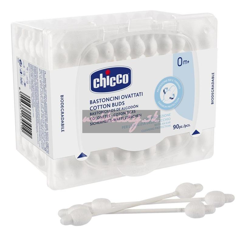 CHICCO Tyčinky vatové anatomické 100% bavlna 90 ks