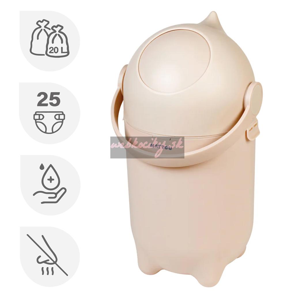 NATTOU Kôš na plienky Dropy Beige 27 cm, 20l