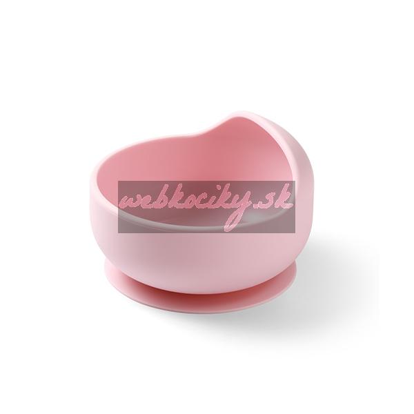 BABYONO Miska silikónová s prísavkou - pink 6m+