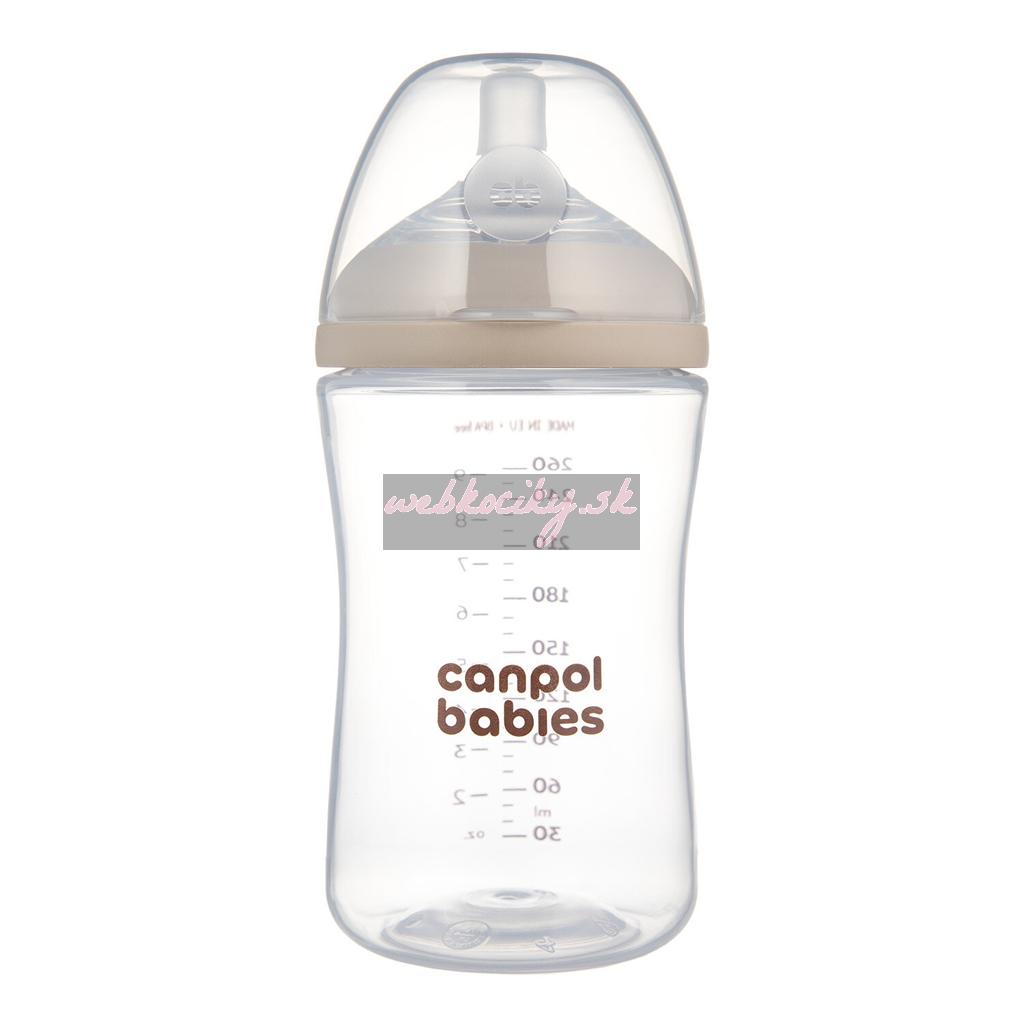 CANPOL BABIES Fľaša antikoliková Natural shape 260ml