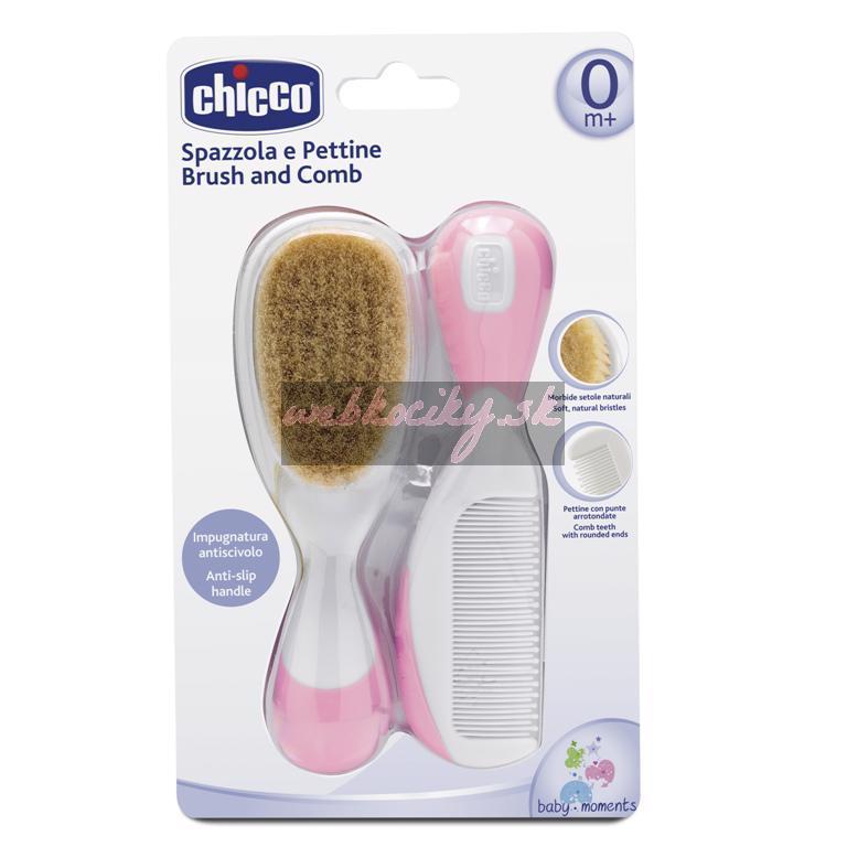 CHICCO Hrebeň a kefa ružová