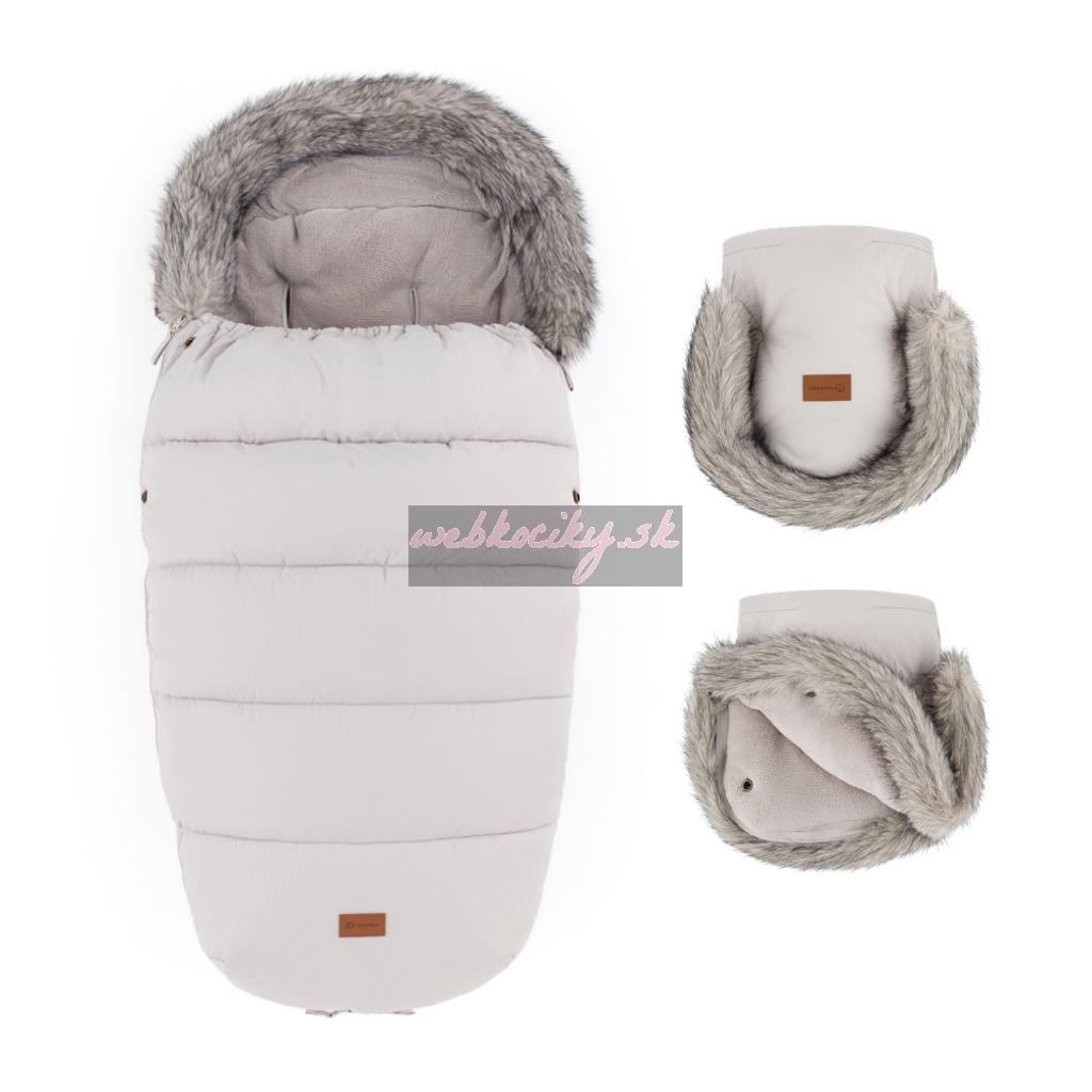 PETITE&MARS Set zimný fusak Comfy 4v1 + rukavice na kočík Furry Champagne Shower