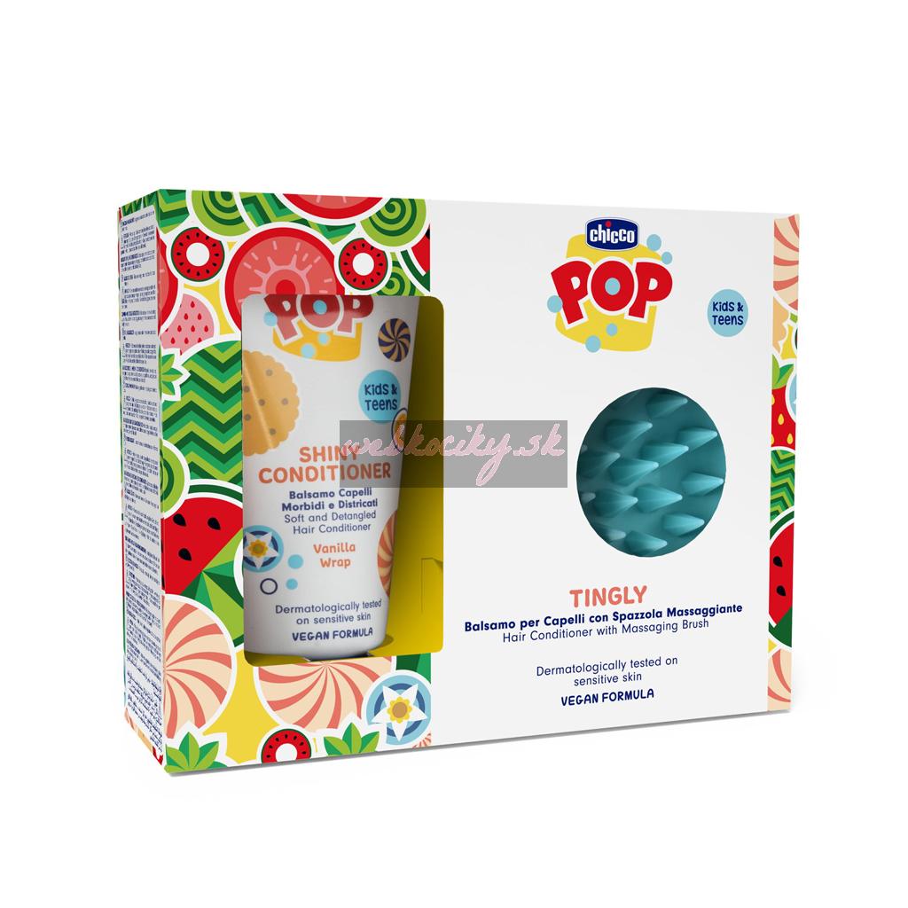 CHICCO Kondicionér na vlasy POP Vanilla Shiny 150ml s masážnou kefou na pokožku hlavy