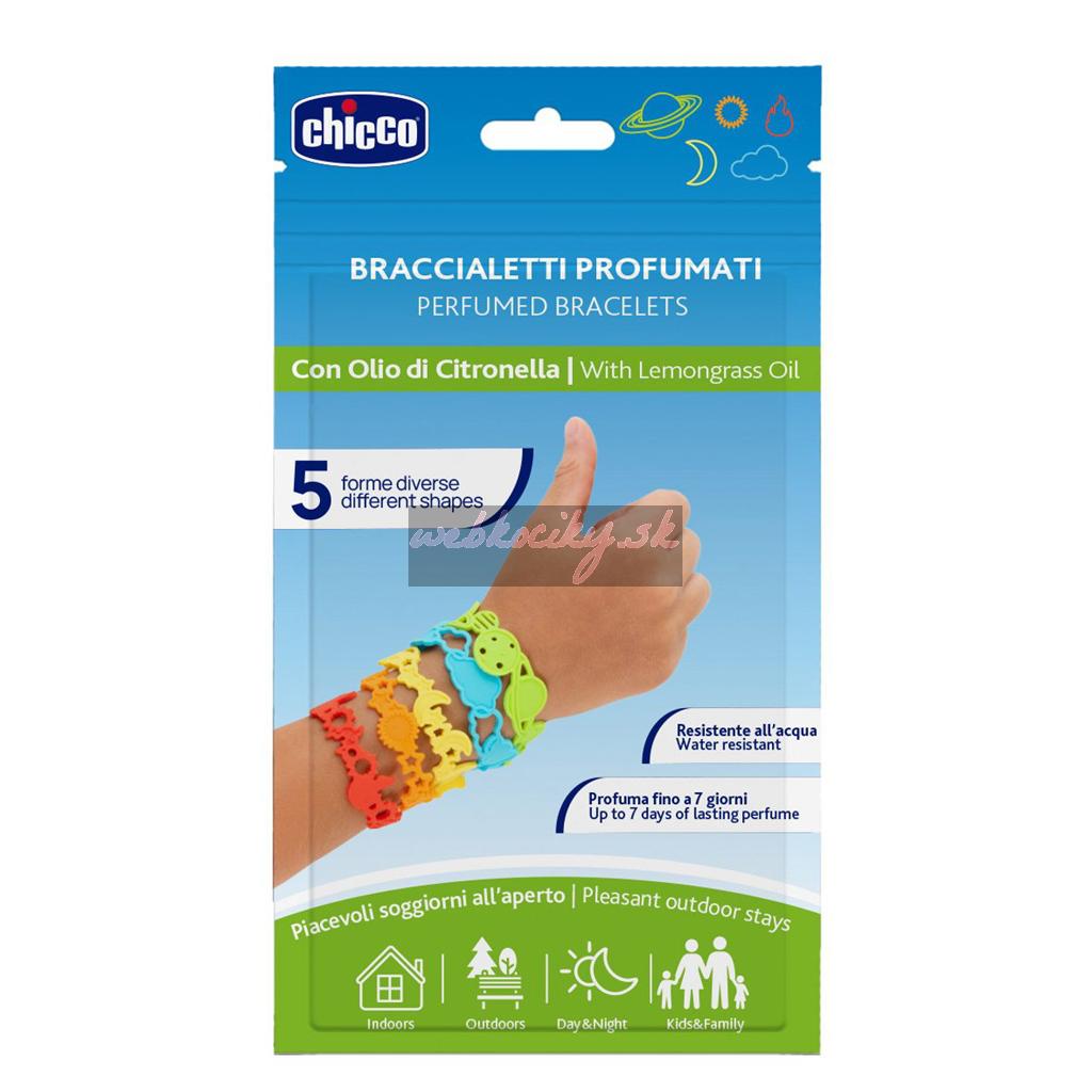CHICCO Náramky silikónové parfumované 5 ks